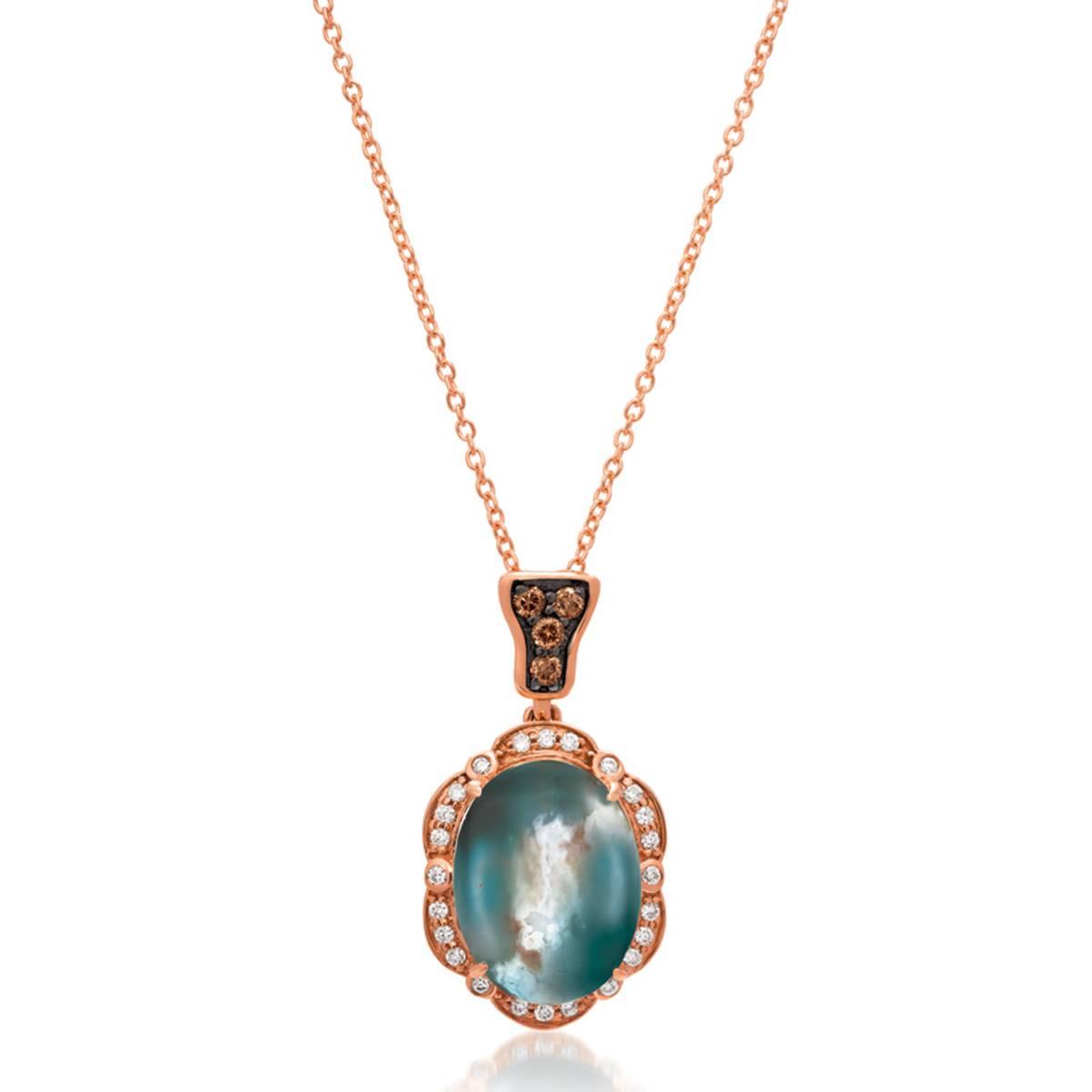 Le Vian(R) Peacock Aquaprase(tm) Chocolate & Vanilla Diamond Pendant