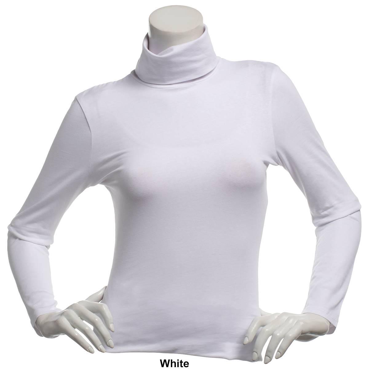 Juniors Aveto Long Sleeve Cotton Spandex Turtleneck Tee