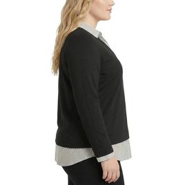 Plus Size NY Collection Long Sleeve Dot Two In One Sweater