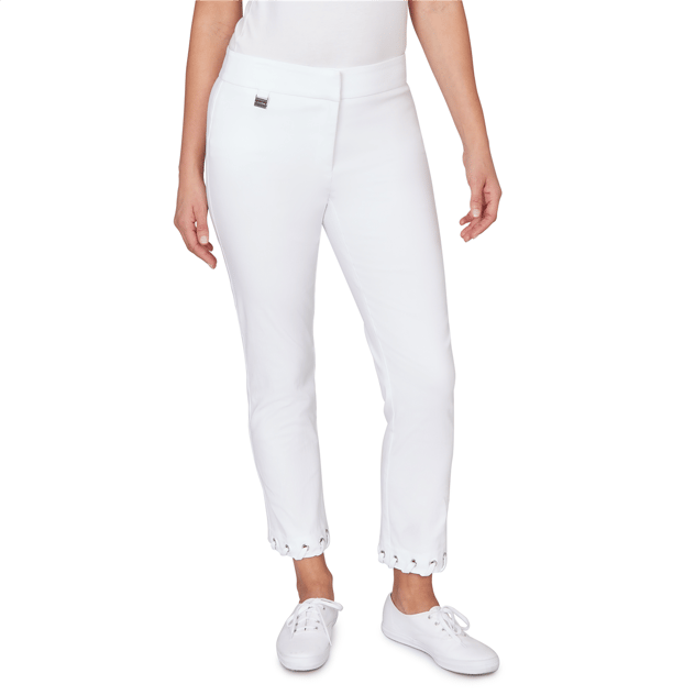 Petite Emaline Verde Grove I Lace Grommet Straight Leg Pants