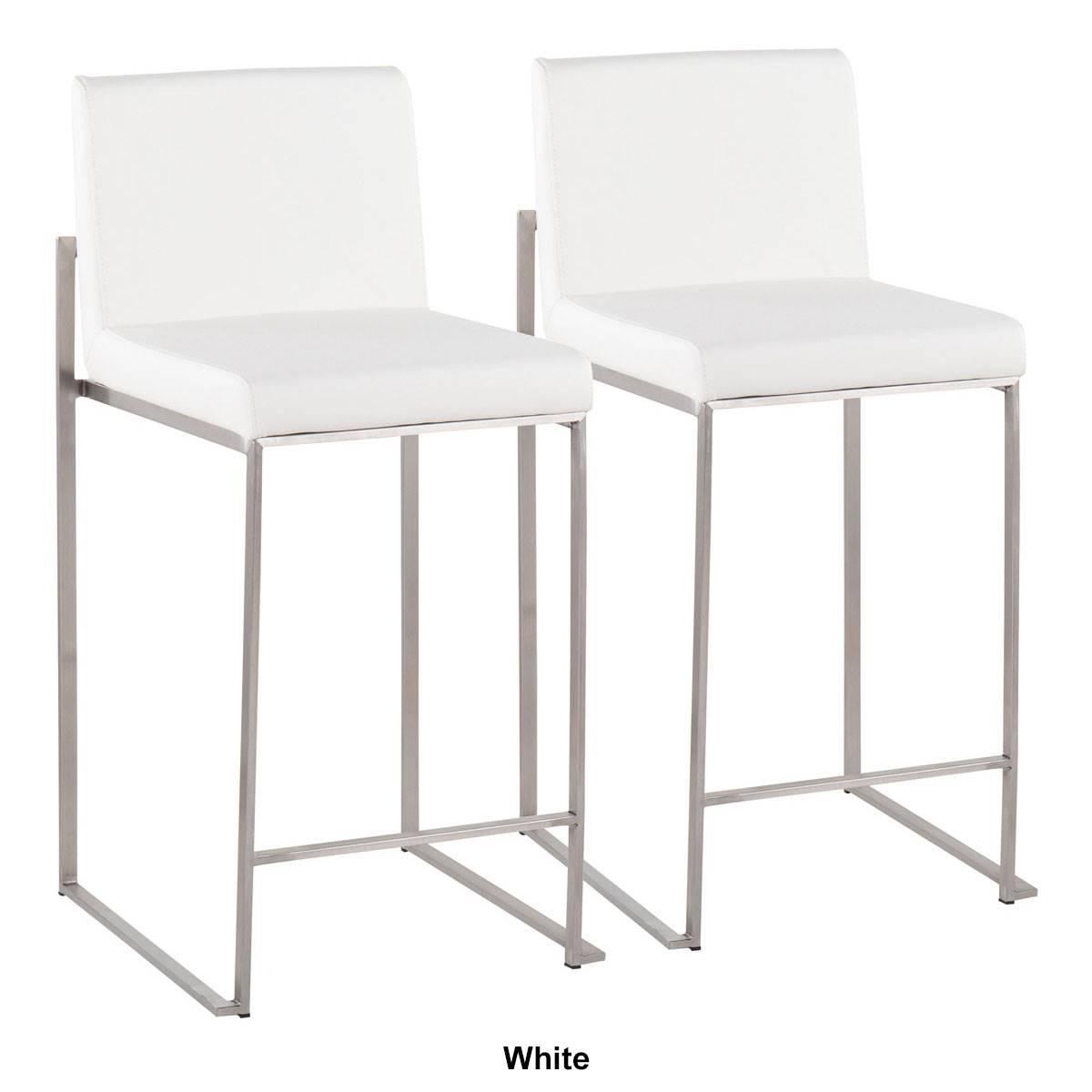 LumiSource Fuji Contemporary High Back Counter Stools - Set of 2