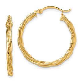 Gold Classics(tm) 14kt. Twisted Gold Hoop Earrings