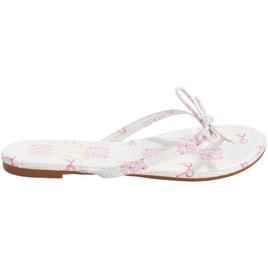 Womens Love 83 Bow and Floral Flip Flops