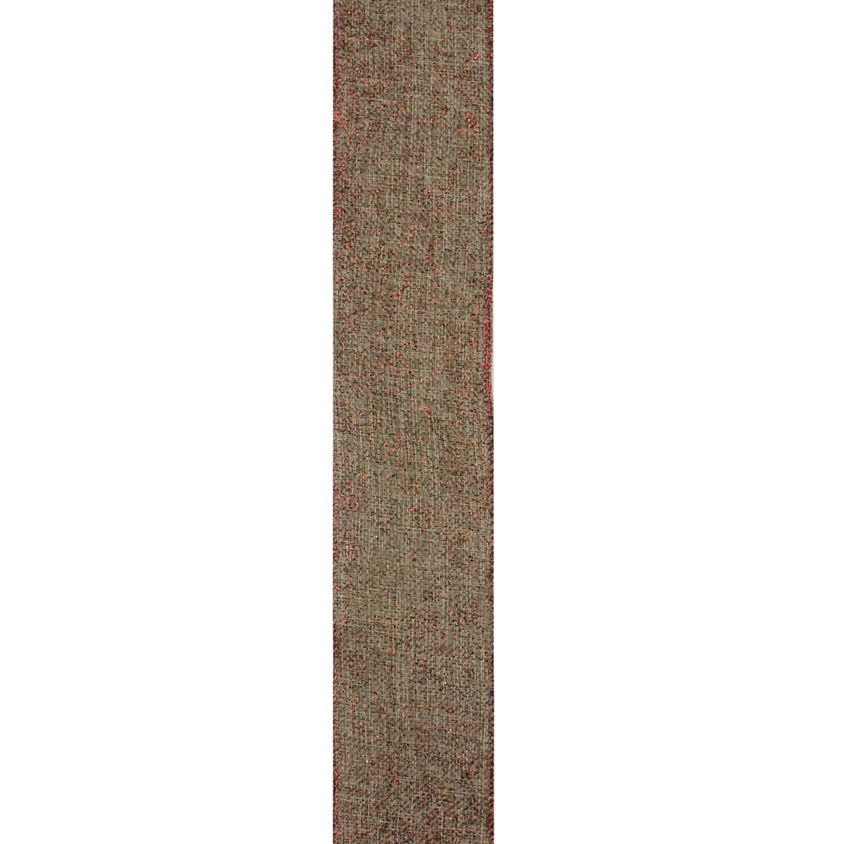 Northlight Beige & Red Solid Trim Wired Craft Christmas Ribbon