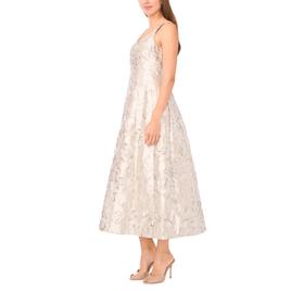 Womens MSK Sleeveless Metallic Floral A-Line Dress