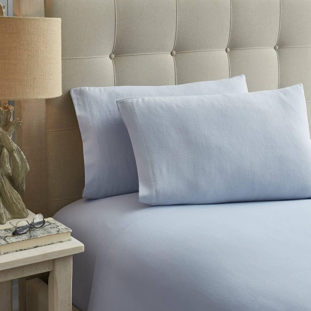 Laura Ashley Solid Cotton Flannel Sheet Set