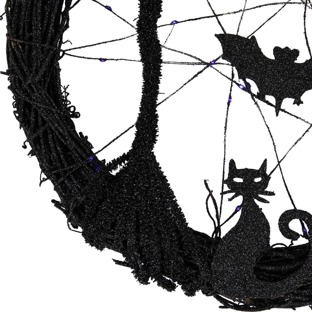 Northlight Seasonal 13in. LED Twig Halloween Wreath with Bats