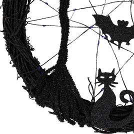 Northlight Seasonal 13in. LED Twig Halloween Wreath with Bats