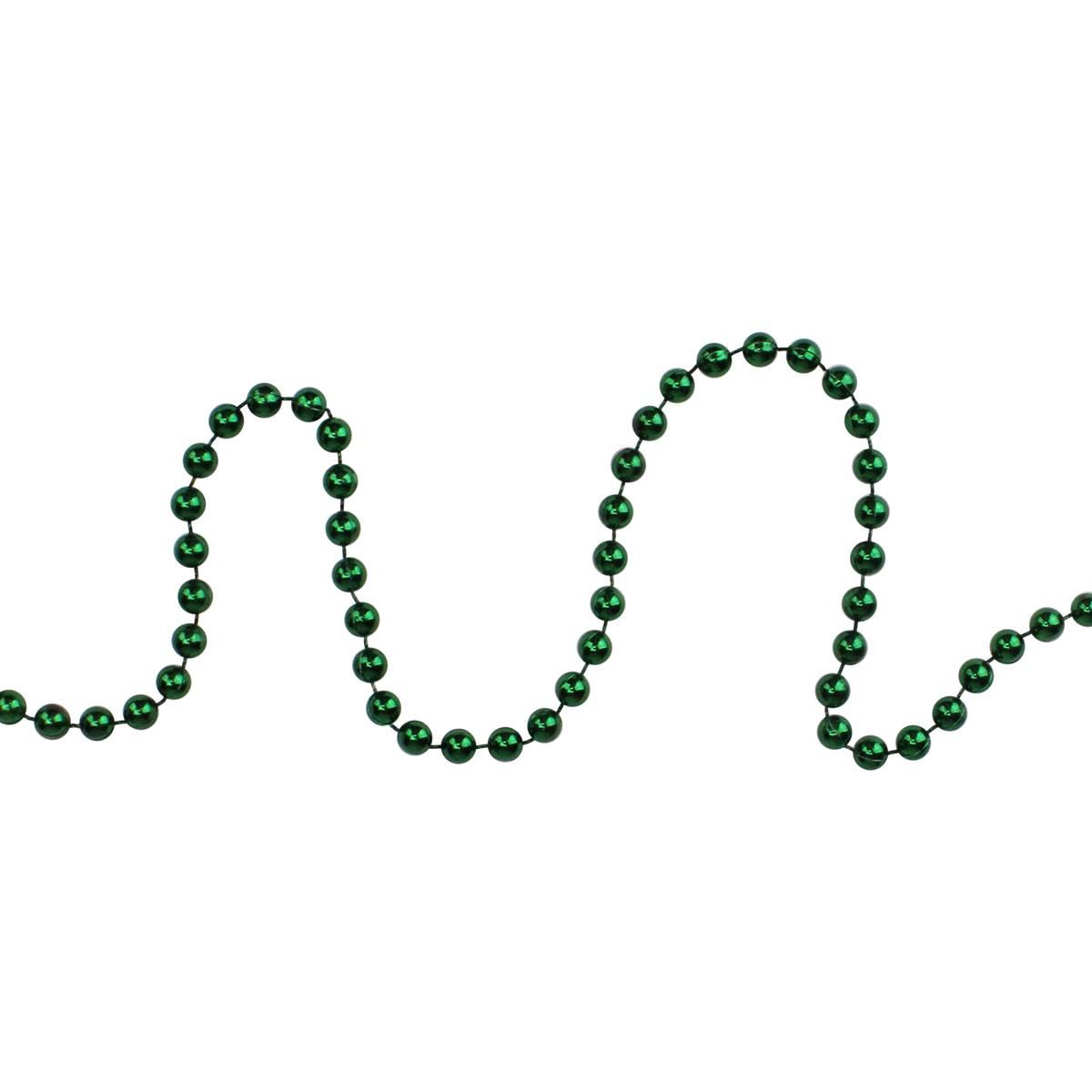 Northlight Seasonal Shiny Metallic Green Beaded Christmas Garland