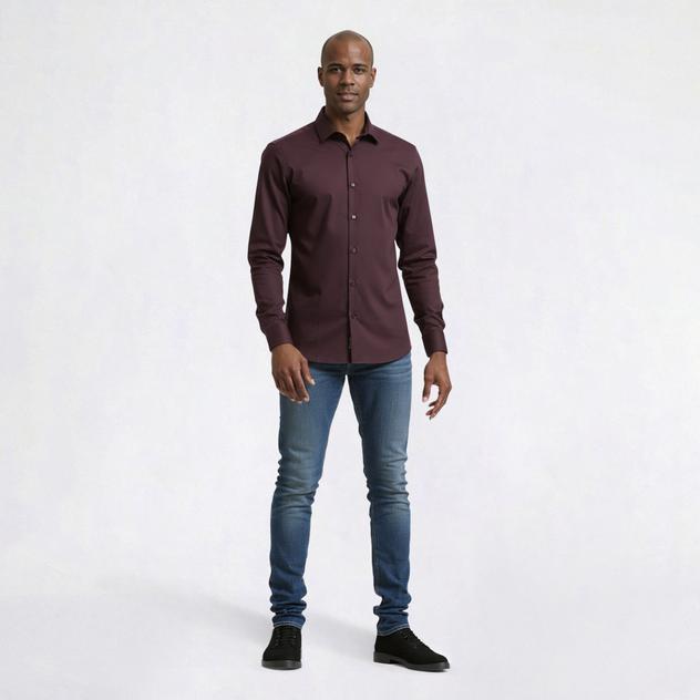 Mens Bill Blass Essentials Slim Fit Dress Shirt - Plum Perfect
