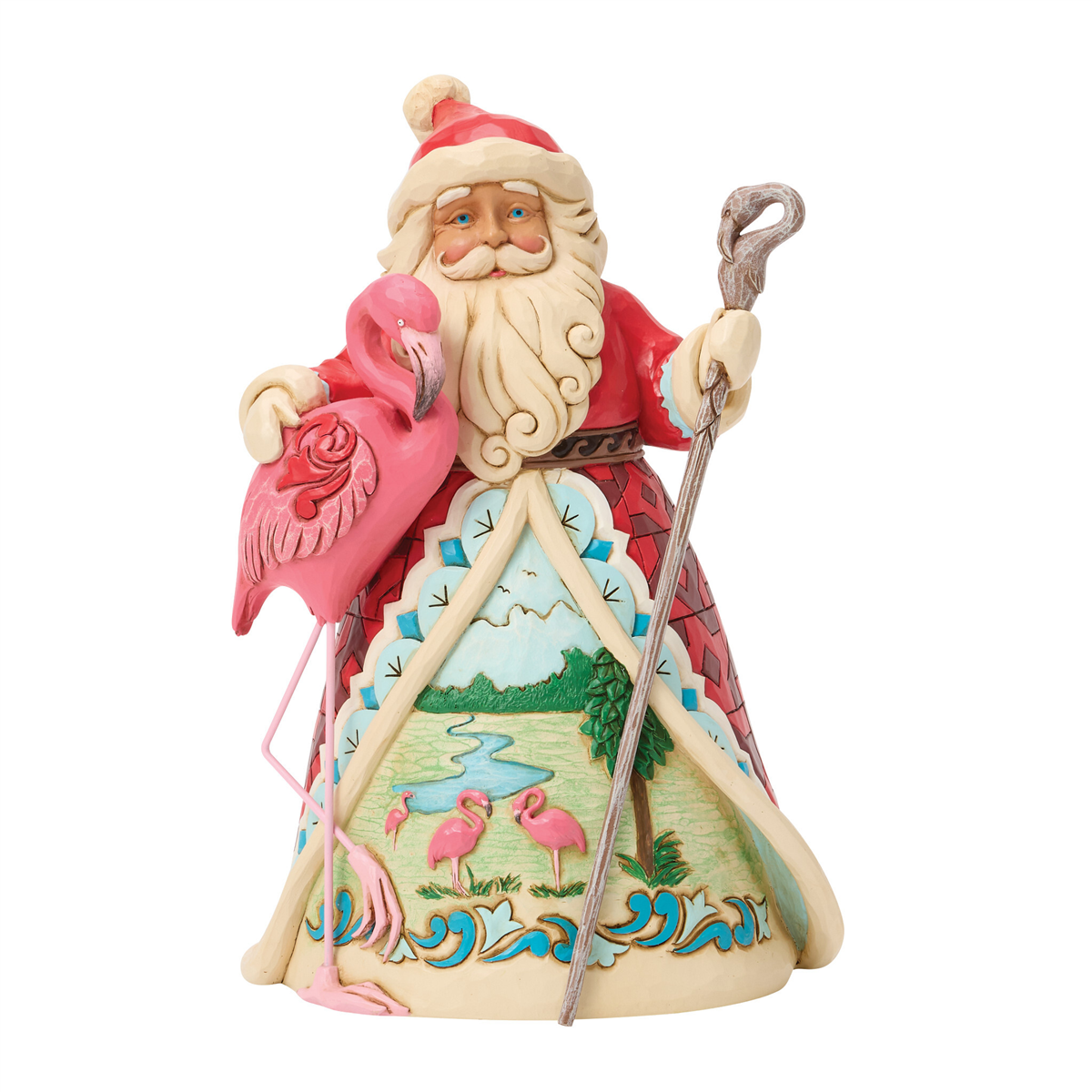 Jim Shore Heartwood Creek Santa with Flamingo Figurine