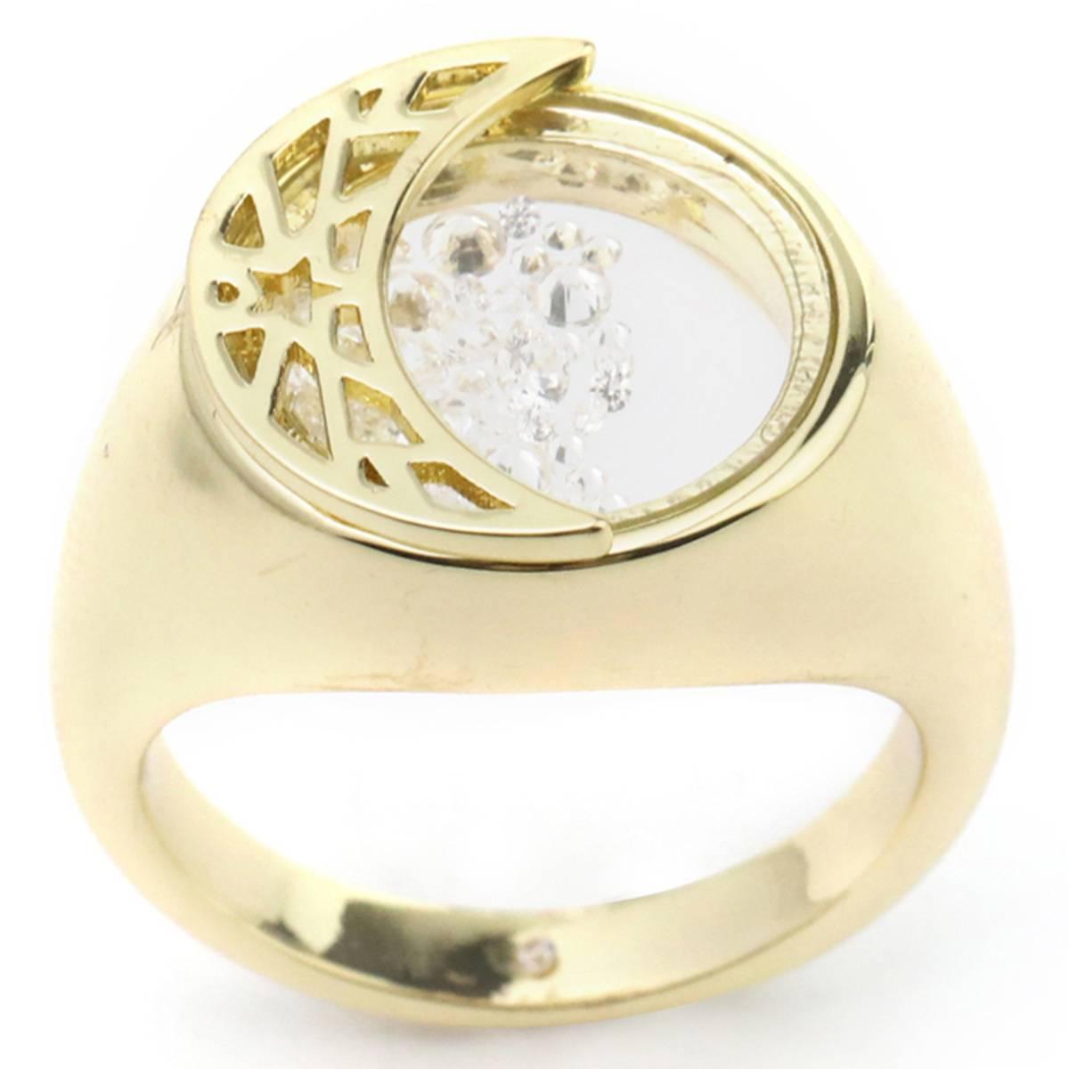 Ashley Cooper(tm) Gold Crescent Moon Shaker Ring