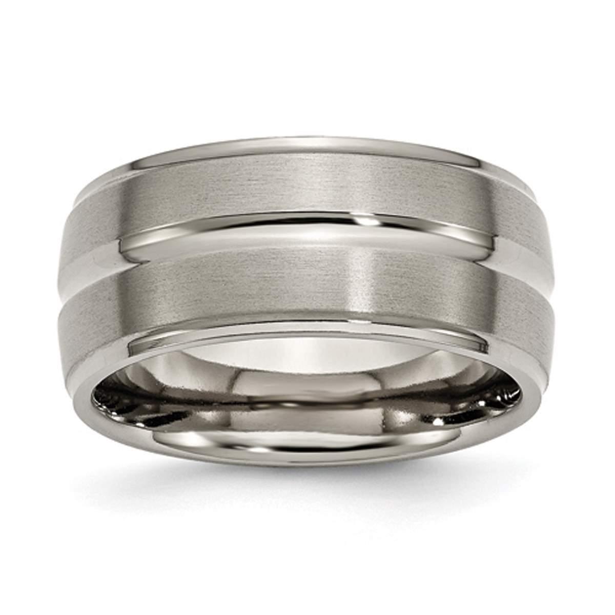 Mens Endless Affection(tm) 10mm Grooved Edge Wedding Band