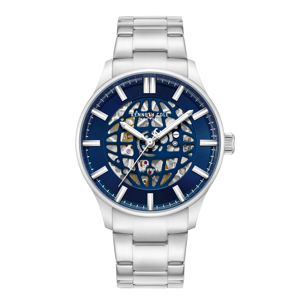 Mens Kenneth Cole New York(R) Automatic Silver Watch - KCWGY0089003