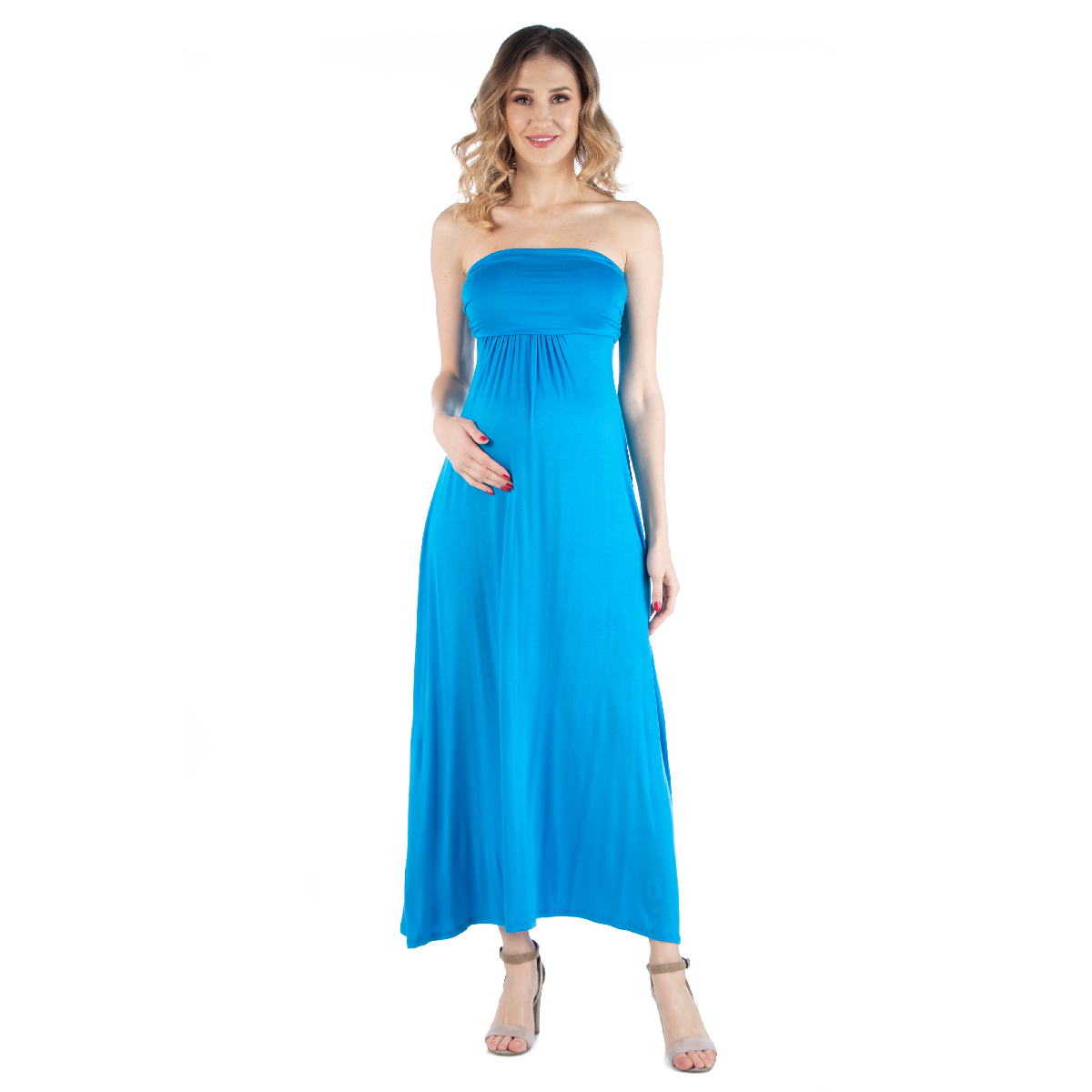 Womens 24/7 Comfort Apparel Empire Waist Maternity Maxi