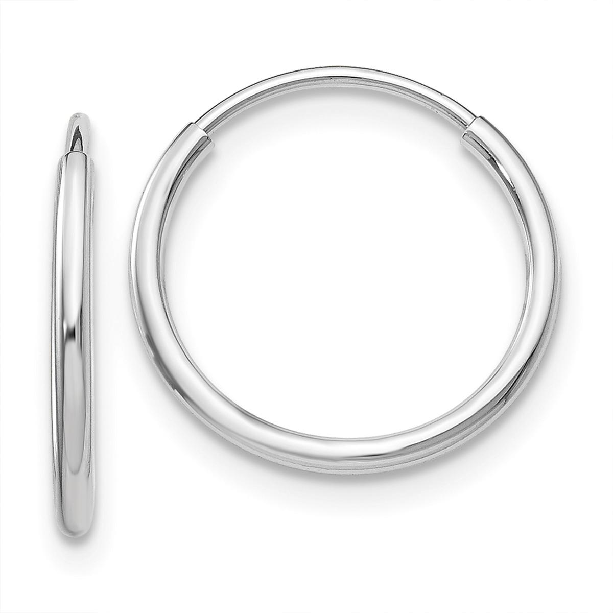 Gold Classics(tm) 14kt. 14mm White Gold Endless Hoop Earrings