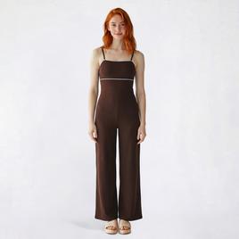 Juniors Madden Girl Knit Dobby Piped Trim Jumpsuit