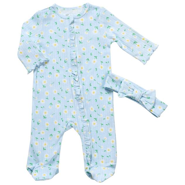 Baby Girl (NB-9M) Little Me® Daisies Footie with Headband