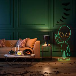 National Tree 40in. Halloween Neon Style Alien Decoration