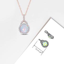 Sophia B 3 1/4ctw. Ethiopian Opal & White Topaz Pendant