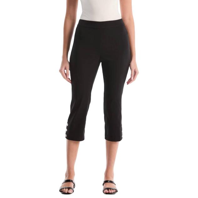 Womens Rafaella® Pull On Button Detail Capris