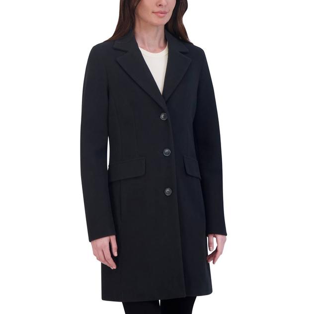 Womens Laundry by Shelli Segal Single Breasted Faux Wool Coat