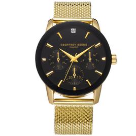 Mens Geoffrey Beene Genuine Diamond Metal Bezel Watch - GBA0035GD