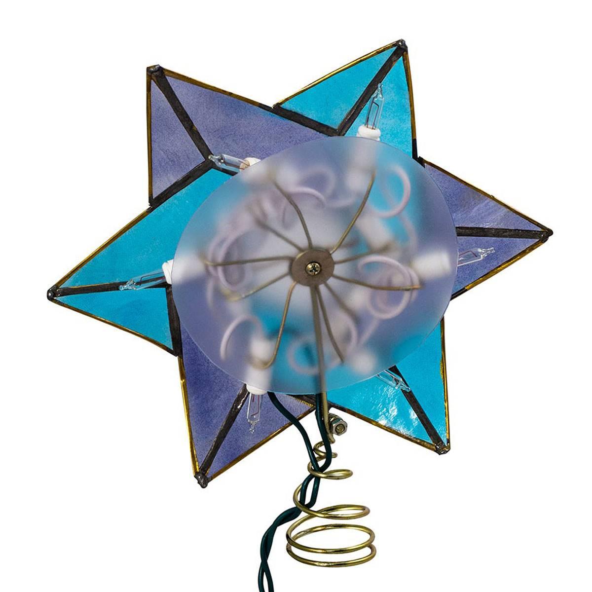Kurt Adler 10-Light Capiz Color Star of David Treetop