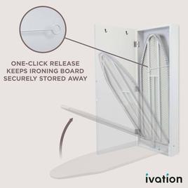 Ivation Wall Mounted Left Side Door Ironing Board w/ Mirror