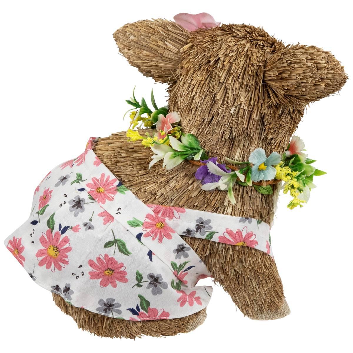 Northlight Seasonal Girl Piglet with Floral Dress Spring Figurine