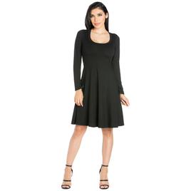 Womens 24/7 Comfort Apparel Long Sleeve Flared Mini Dress