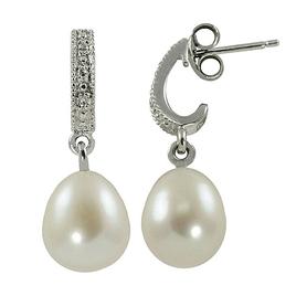 Gemstone Classics(tm) Sterling Silver Drop Pearl Earrings