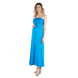Womens 24/7 Comfort Apparel Empire Waist Maternity Maxi Dress