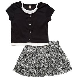 Girls (4-6x) Sweet Butterfly 2pc. Faux Layered Top & Dot Skort