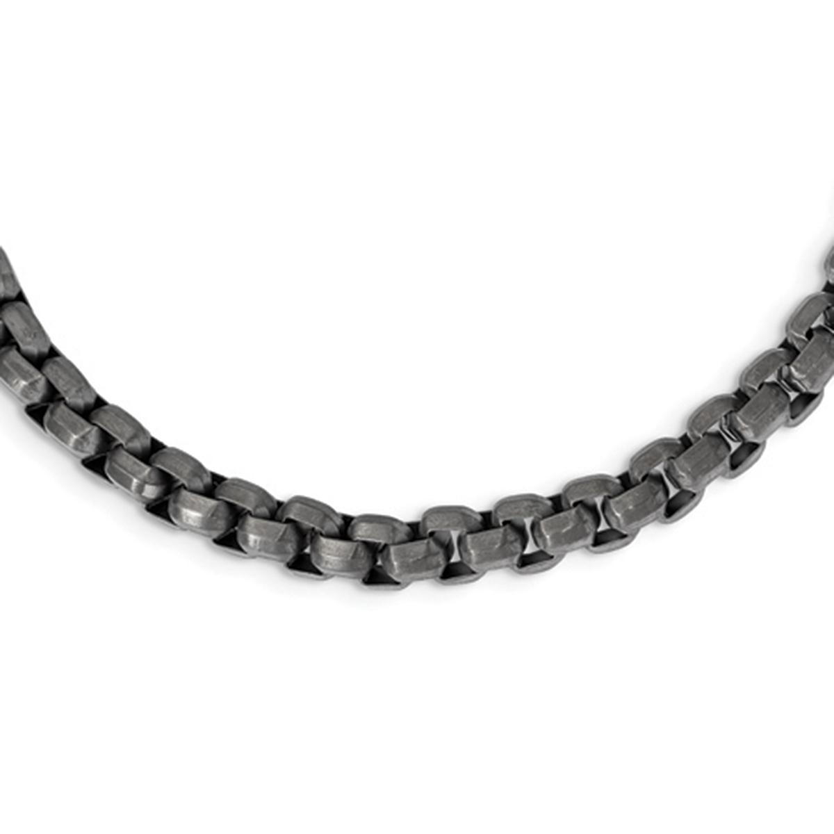Mens Gentlemens Classics(tm) Gunmetal IP-Plated Box Chain Necklace