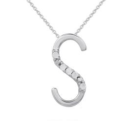 1/20cttw. Natural Diamond Sterling Silver Letter S Pendant