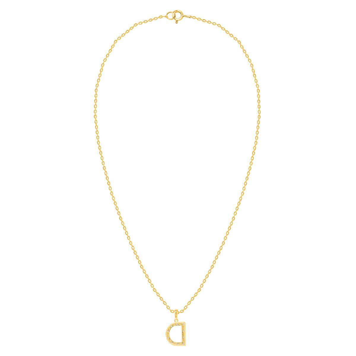 Nova Star® Gold-Plated Lab-Grown Diamond Initial D Pendant