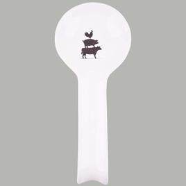 Home Essentials 11.5 in. Deboss Cow Pig Roster Spoon Rest