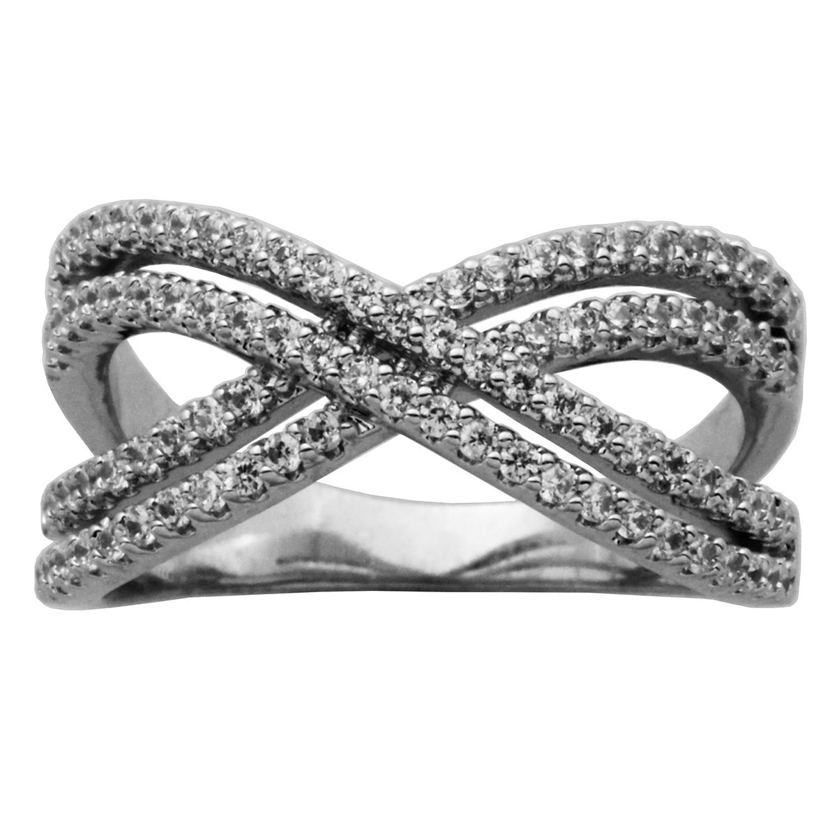 Cubic Zirconia Crossover Statement Ring