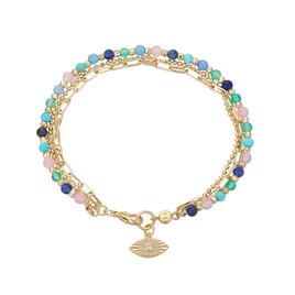 Shine Diamond Cut Evil Eye Beaded Triple Strand Bracelet