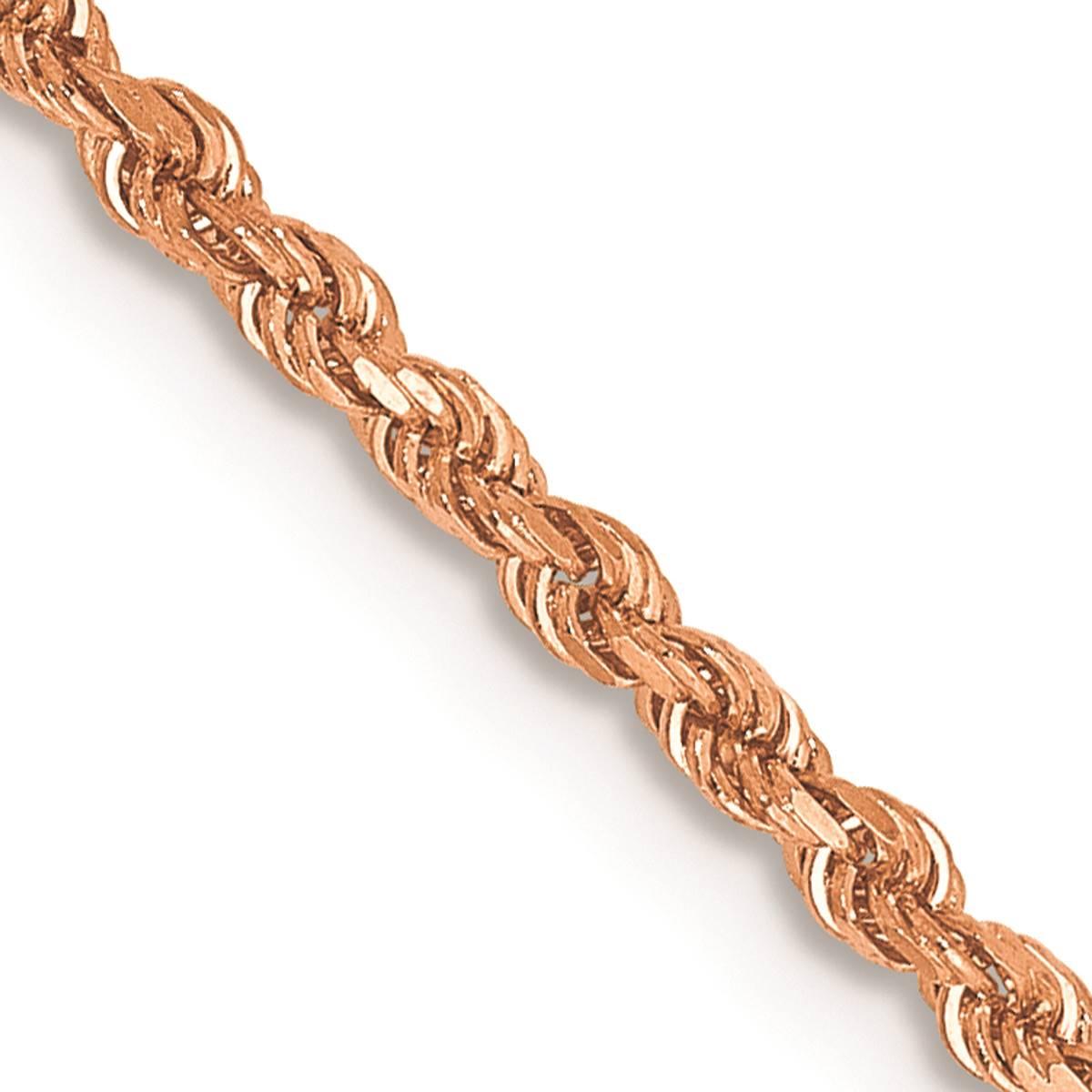 Unisex Gold Classics™ 1.75mm. Rose Gold Diamond Cut Rope Necklace