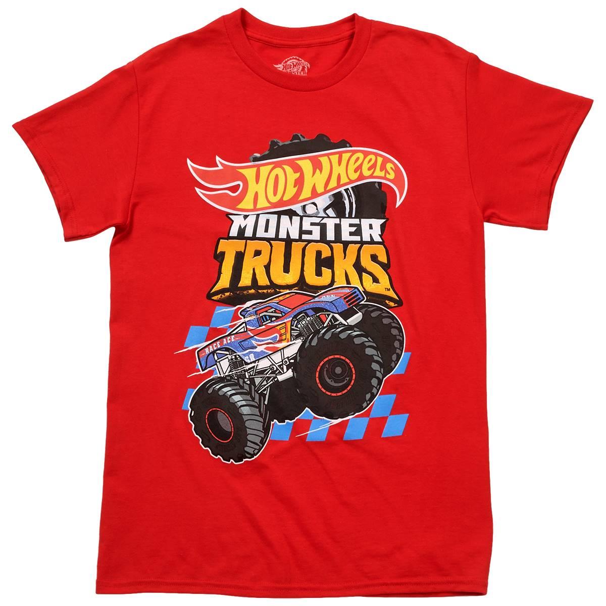 Young Mens Hot Wheels(R) Monster Truck Graphic Tee - Red