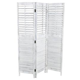 9th & Pike(R) Rustic White Wood Room Divider Screen
