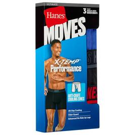 Mens Hanes Ultimate® Moves Xtemp Boxer Briefs - Blue/Red/Black