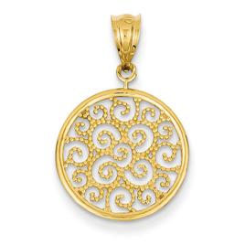 Gold Classics(tm) 14kt. Gold Filigree Round Pendant