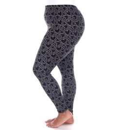 Plus Size White Mark High-Rise Heart Print Leggings