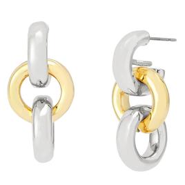 Steve Madden Interlock Rings Double Drop Earrings