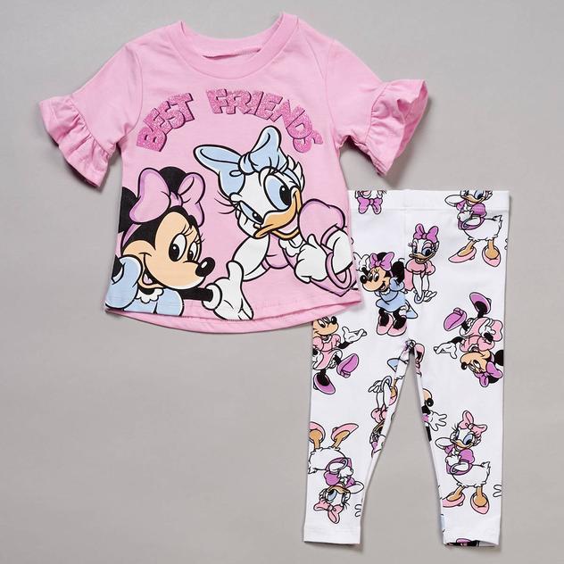 Baby Girl (12-24M) Disney Minnie & Daisy Top & Leggings Set