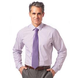Mens Christian Aujard Fitted Plaid Dress Shirt - Purple