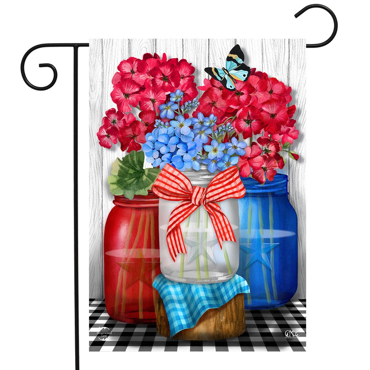 Briarwood Lane Red/White/Blue Jars Garden Flag
